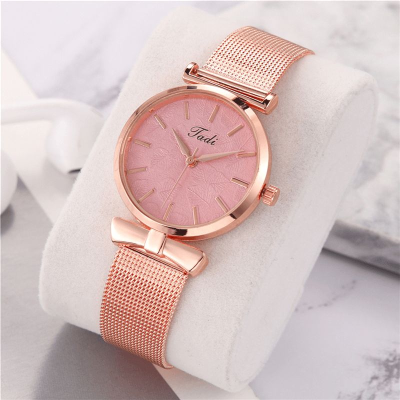 Moderigtigt Elegant Kvindeur Life Vandtæt Legering Justerbar Band Case No Number Dial Quartz ur