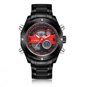 Naviforce Nf9088 Mode Herre Dual Display Watch Luksus Rustfri Rem Sport Watch