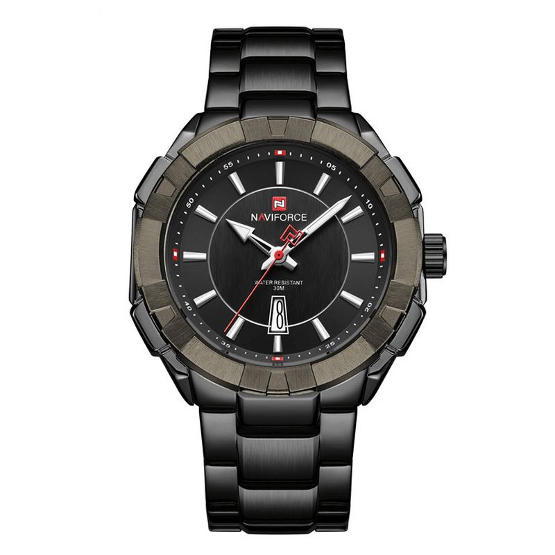 Naviforce Nf9176 Vandtæt Moderigtigt Mænd Armbåndsur Fuldt Stål Business Style Quartz ur