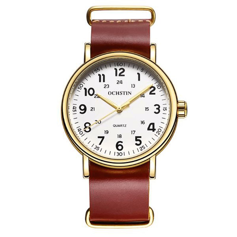 Ochstin 1249 Herre Quartz ur Casual Læderrem Business Watch