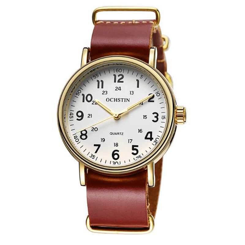 Ochstin 1249 Herre Quartz ur Casual Læderrem Business Watch