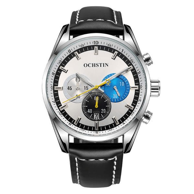 Ochstin 6046G Herre Quartz ur Luxury Læderrem Business Watch