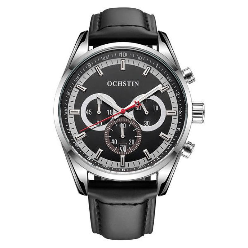 Ochstin 6046G Herre Quartz ur Luxury Læderrem Business Watch