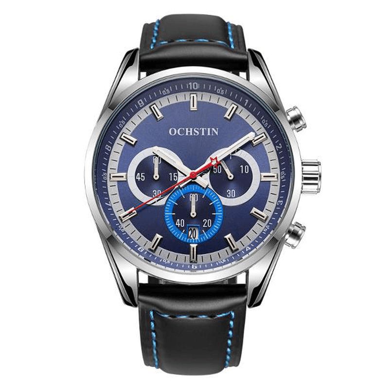 Ochstin 6046G Herre Quartz ur Luxury Læderrem Business Watch