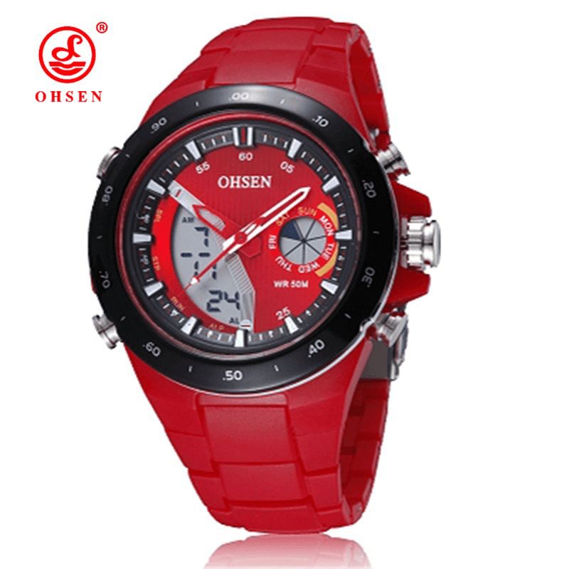 Ohsen Ad2802 Digital Analog Alarm Stopur Herre Sport Watch