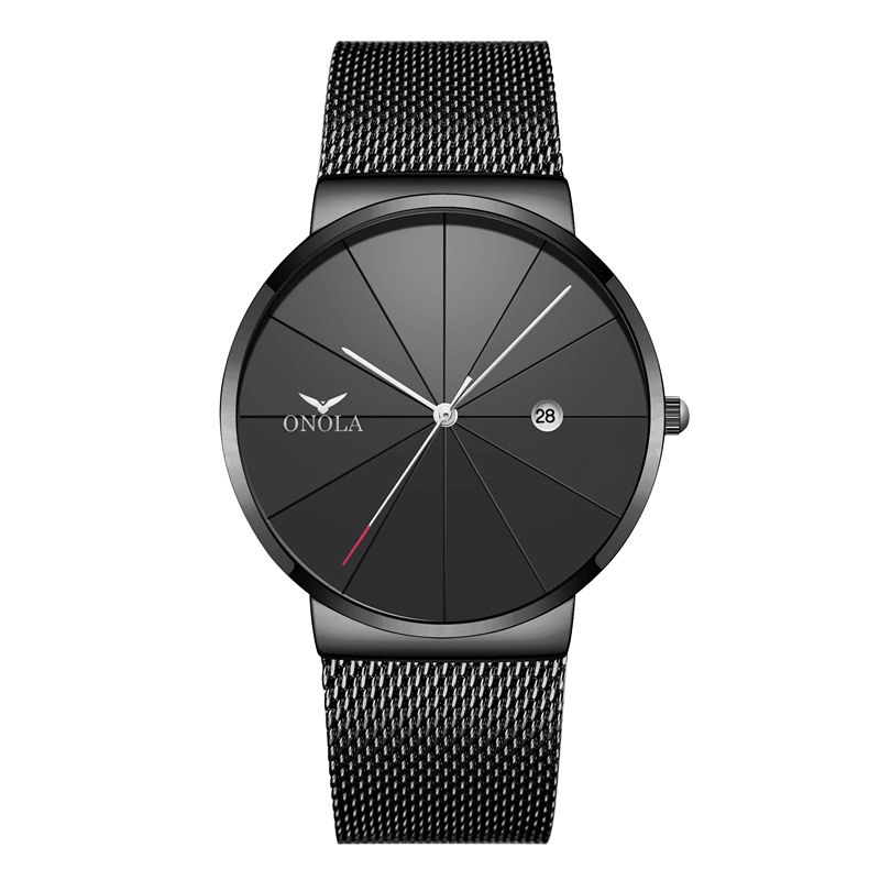 Onola Business Casual Aloy Mesh Band Kalender Vandtæt Herre Quartz ur Armbåndsur