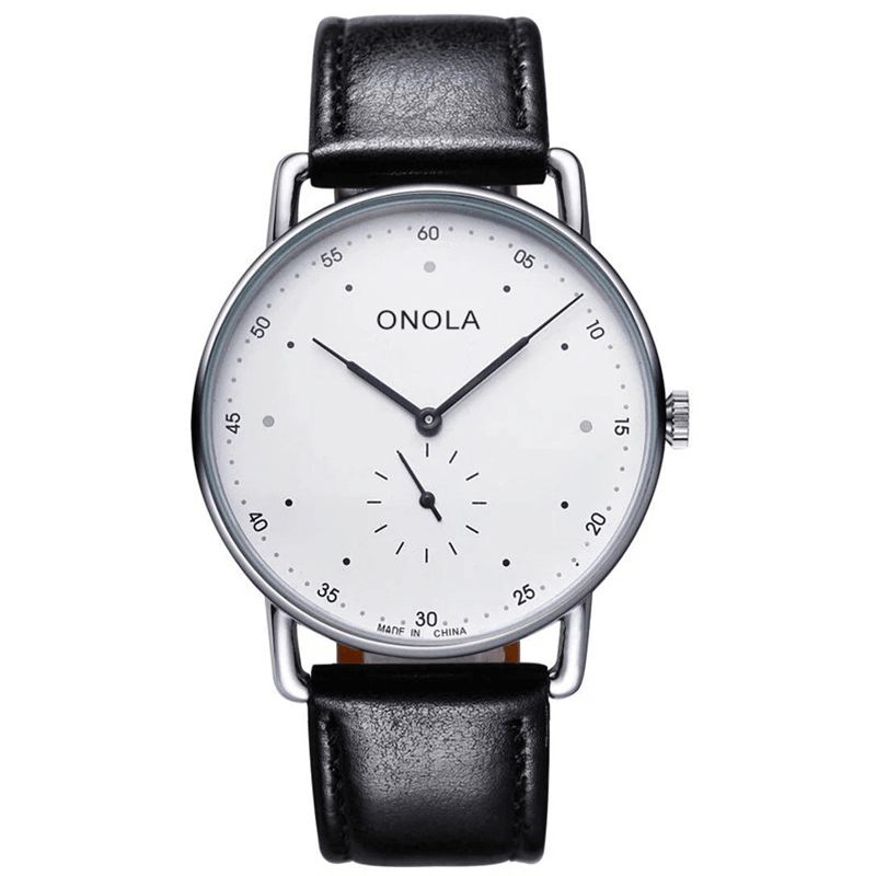 Onola On3806 Creative Point Simple Dial Mænd Mode Nylon Læderrem Kvartsur