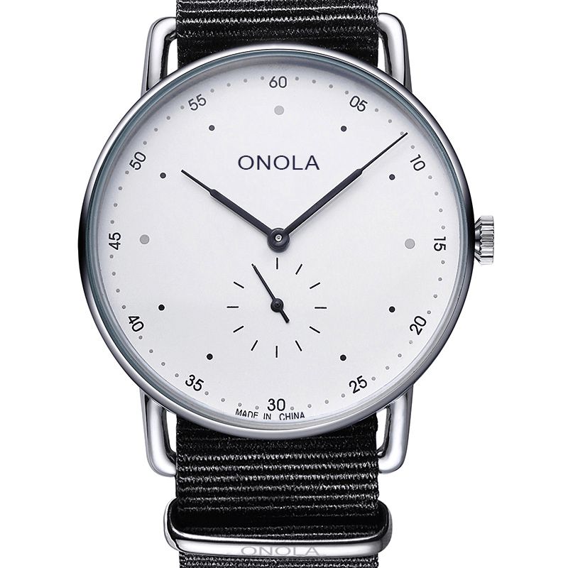 Onola On3806 Creative Point Simple Dial Mænd Mode Nylon Læderrem Kvartsur