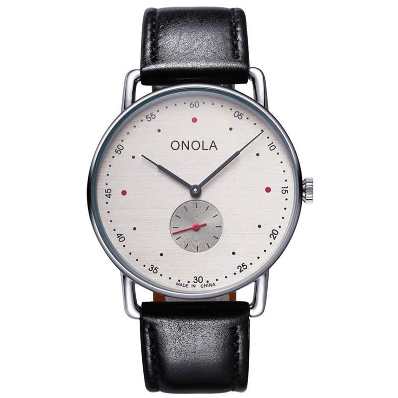 Onola On3806 Creative Point Simple Dial Mænd Mode Nylon Læderrem Kvartsur