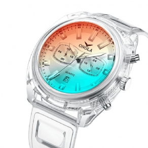 Onola On6812 Mode Herreur Transparent Case Dato Display Chronograph Creative Trend Quartz ur