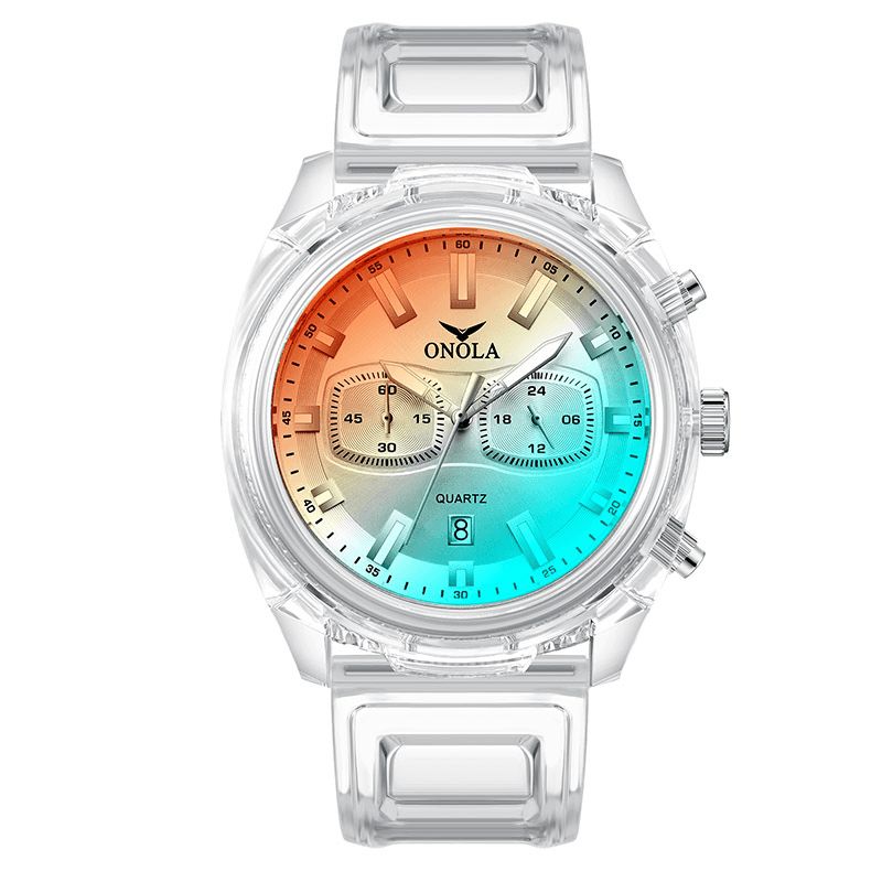 Onola On6812 Mode Herreur Transparent Case Dato Display Chronograph Creative Trend Quartz ur