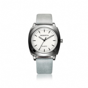 Rebirth Re042 Casual Style Vandtæt Kvinder Armbåndsur Læderrem Quartz Ure