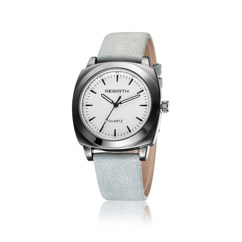 Rebirth Re042 Casual Style Vandtæt Kvinder Armbåndsur Læderrem Quartz Ure