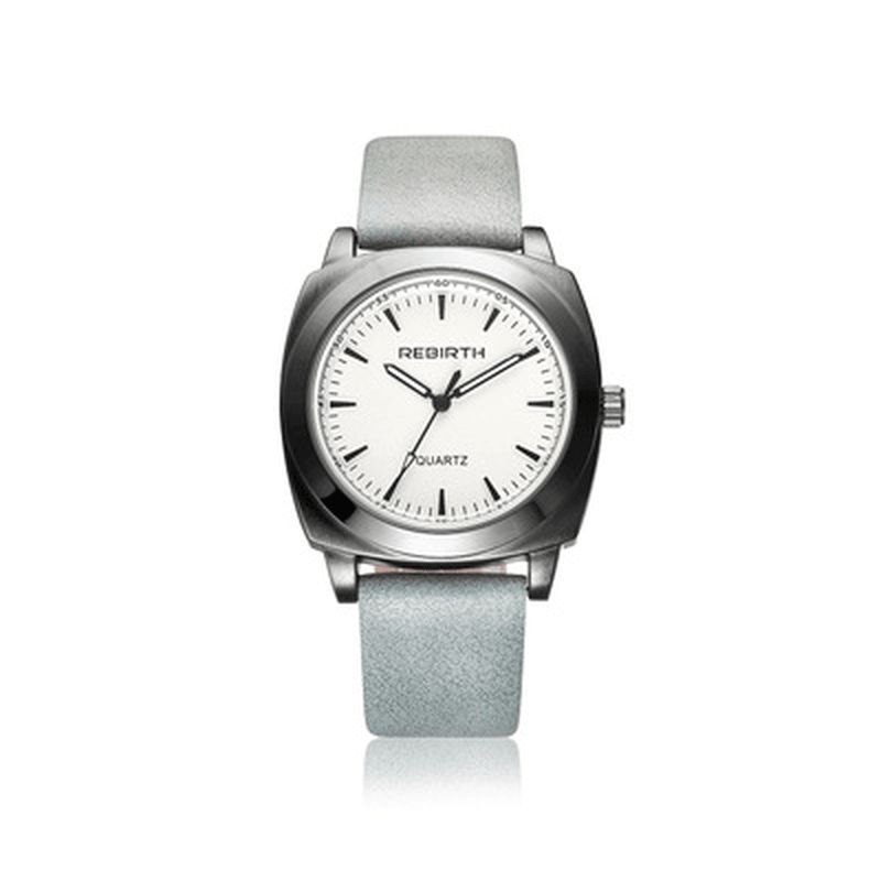 Rebirth Re042 Casual Style Vandtæt Kvinder Armbåndsur Læderrem Quartz Ure