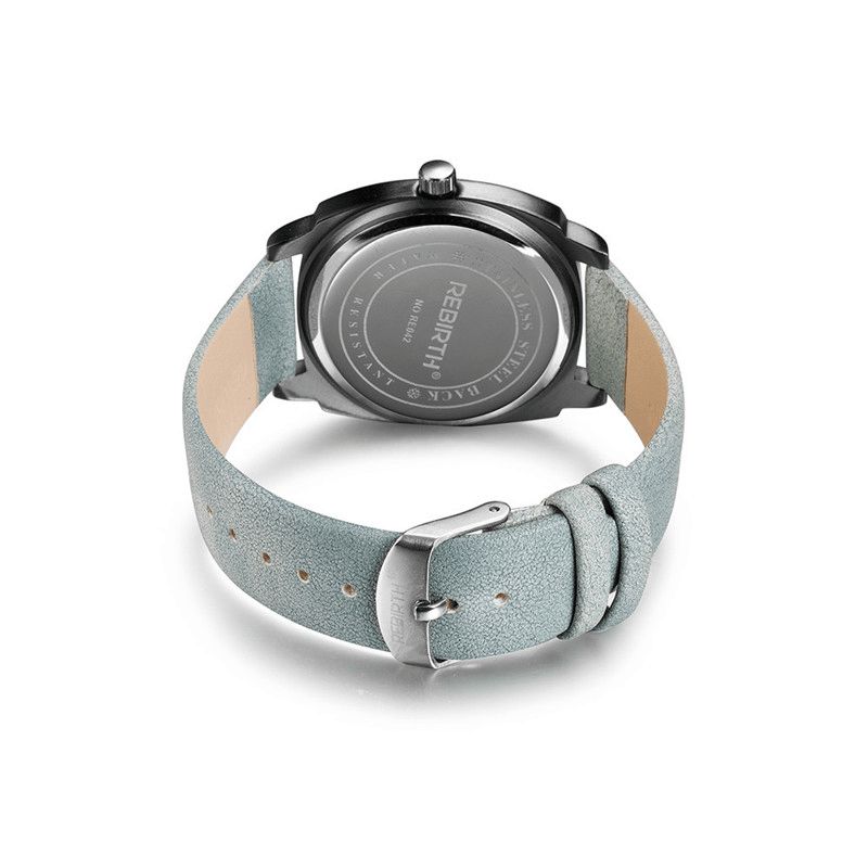 Rebirth Re042 Casual Style Vandtæt Kvinder Armbåndsur Læderrem Quartz Ure