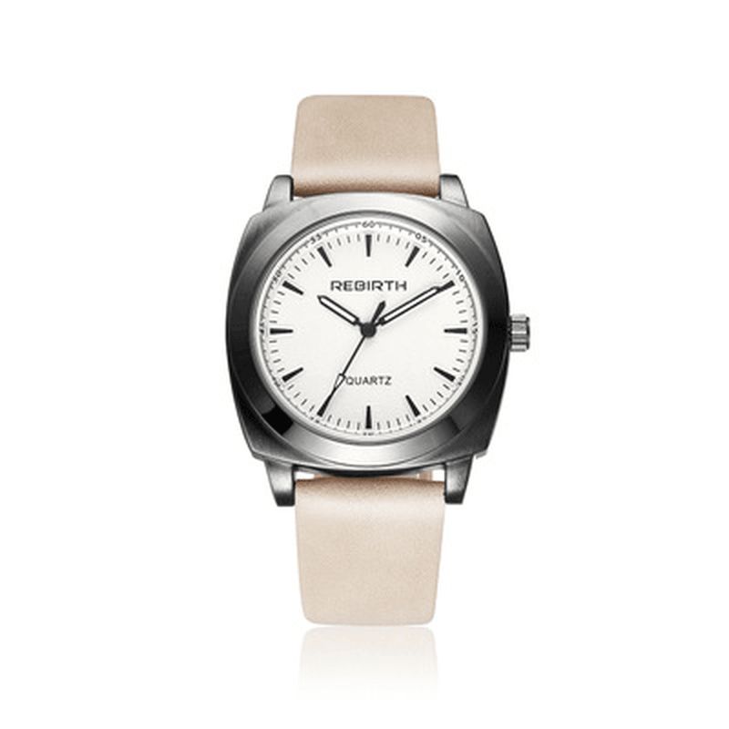 Rebirth Re042 Casual Style Vandtæt Kvinder Armbåndsur Læderrem Quartz Ure