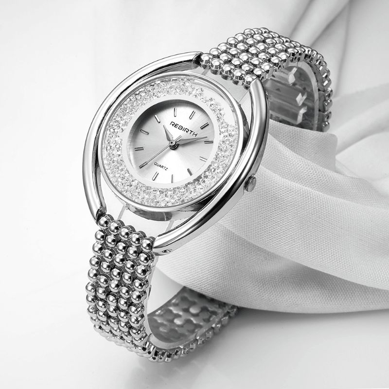 Rebirth Re079 Mode Kvinder Kvarts Ur Dame Luksus Diamond Steel Strap Armbåndsur