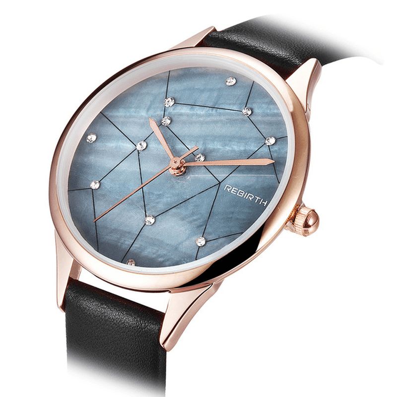 Rebirth Re086 Starry Sky Kvinder Armbåndsur Rose Gold Case Quartz ur