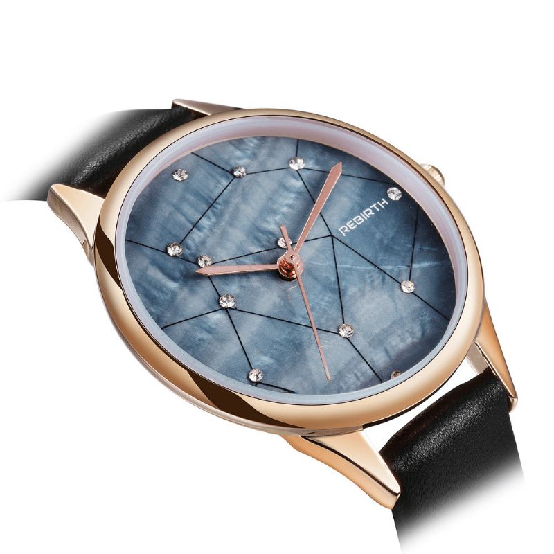 Rebirth Re086 Starry Sky Kvinder Armbåndsur Rose Gold Case Quartz ur