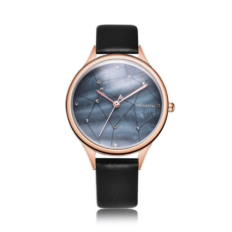 Rebirth Re086 Starry Sky Kvinder Armbåndsur Rose Gold Case Quartz ur