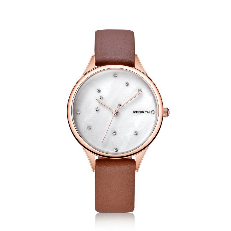 Rebirth Re086 Starry Sky Kvinder Armbåndsur Rose Gold Case Quartz ur