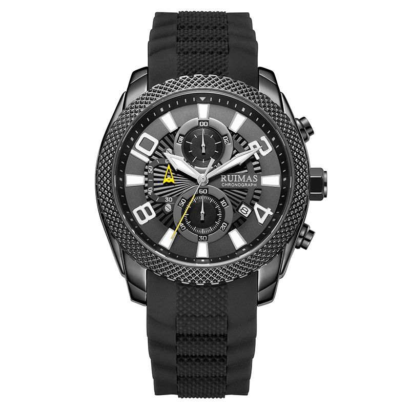 Ruiams 584 Mode Herreur Vandtæt Lysende Dato Display Chronograph Sport Quartz ur