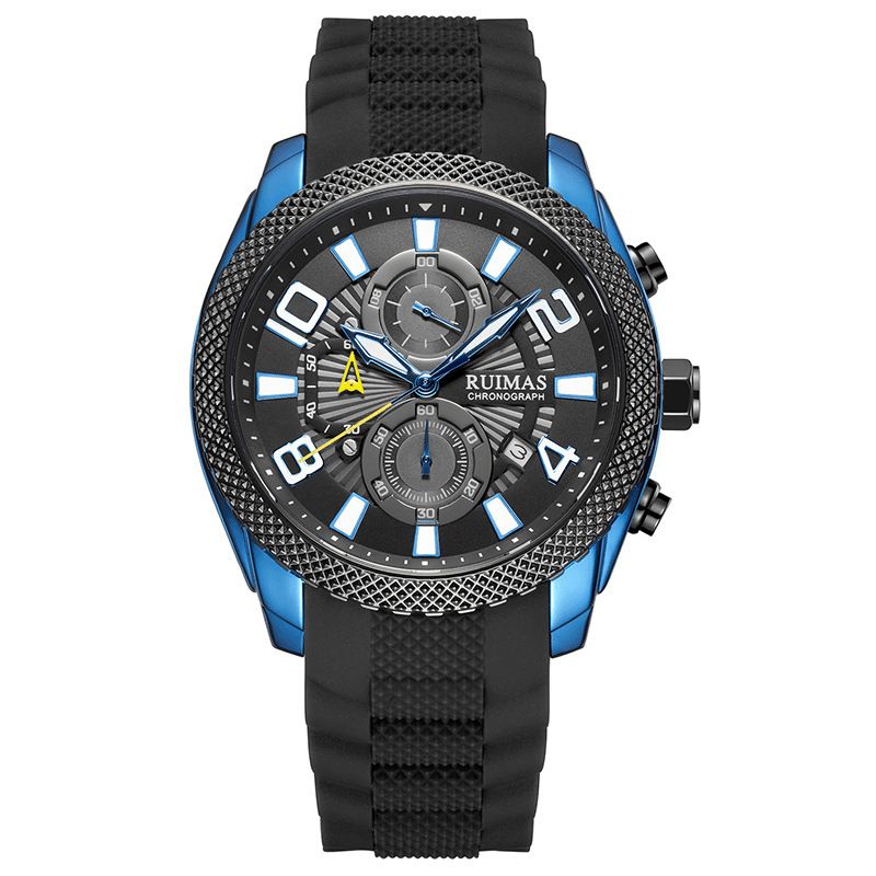 Ruiams 584 Mode Herreur Vandtæt Lysende Dato Display Chronograph Sport Quartz ur