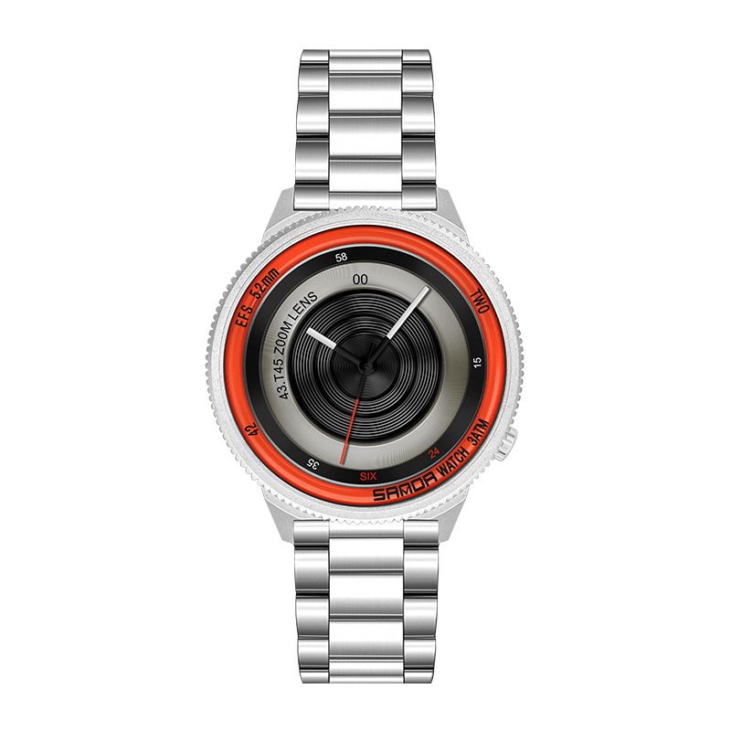 Sanda 1041 Casual Mode Mænd Creative Camera Dial Vandtæt Rustfrit Stålrem Quartz ur