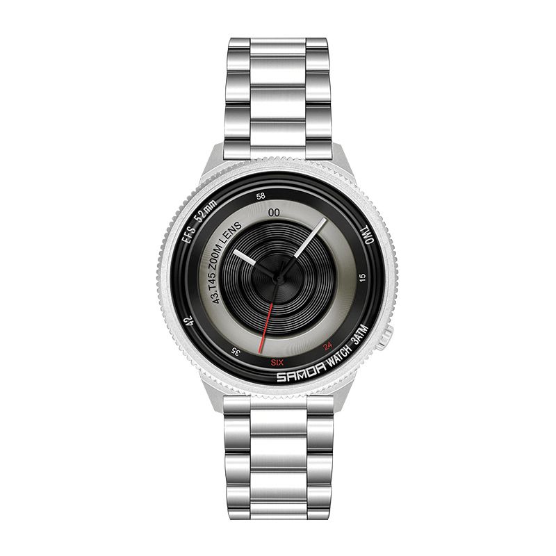 Sanda 1041 Casual Mode Mænd Creative Camera Dial Vandtæt Rustfrit Stålrem Quartz ur