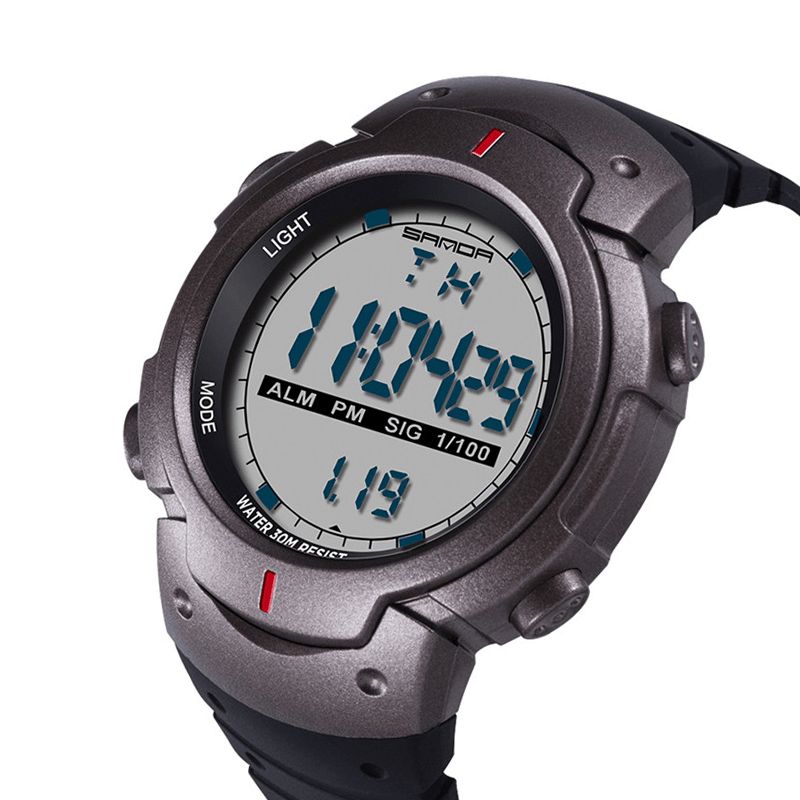 Sanda 269 Digital Watch Luminous Motion Timing Stopur Kalender Alarm Watch Outdoor Sports Watch