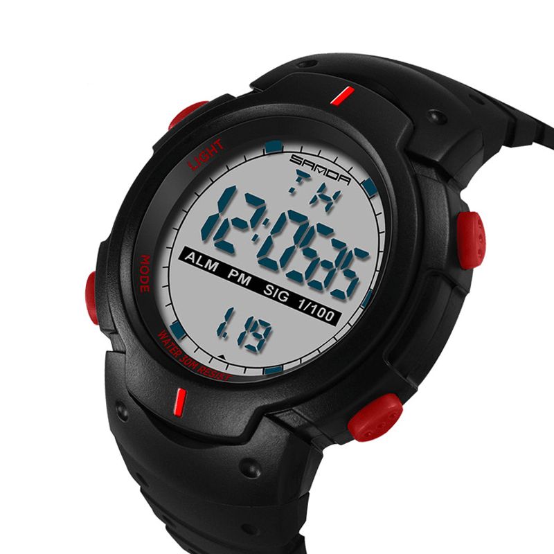 Sanda 269 Digital Watch Luminous Motion Timing Stopur Kalender Alarm Watch Outdoor Sports Watch