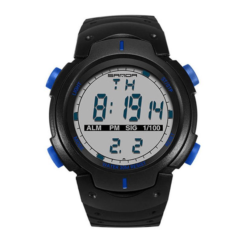 Sanda 269 Digital Watch Luminous Motion Timing Stopur Kalender Alarm Watch Outdoor Sports Watch