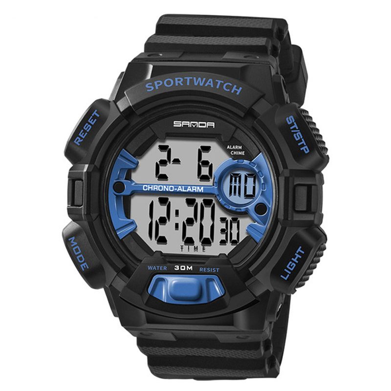 Sanda 319 Digital Watch Lysende Display Kalender Alarm Stopur Ur Outdoor Sport Watch