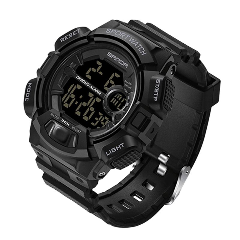 Sanda 319 Digital Watch Lysende Display Kalender Alarm Stopur Ur Outdoor Sport Watch