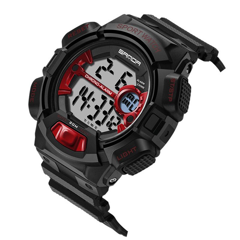 Sanda 319 Digital Watch Lysende Display Kalender Alarm Stopur Ur Outdoor Sport Watch