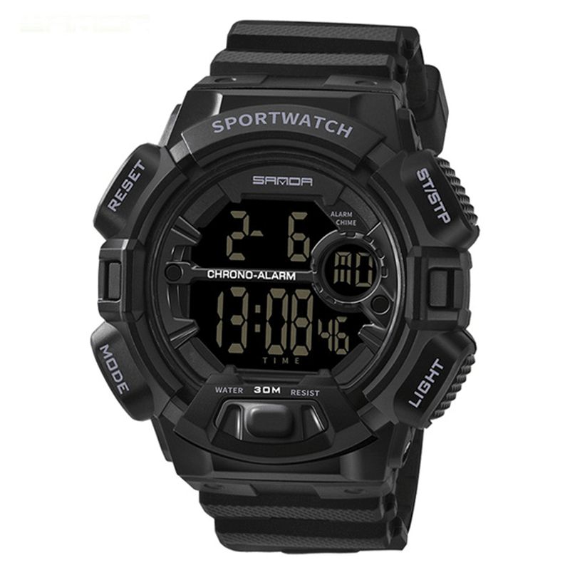 Sanda 319 Digital Watch Lysende Display Kalender Alarm Stopur Ur Outdoor Sport Watch