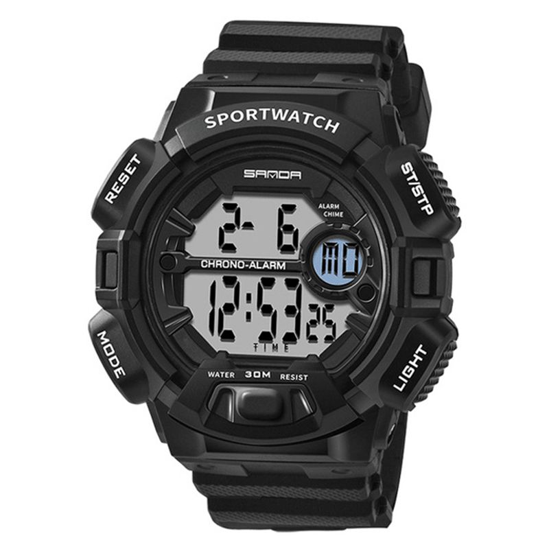 Sanda 319 Digital Watch Lysende Display Kalender Alarm Stopur Ur Outdoor Sport Watch