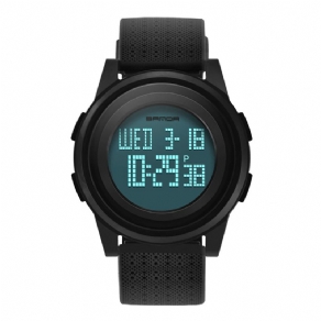 Sanda 337 Digital Watch Led Vandtæt Pu Læder Sports Student Watch