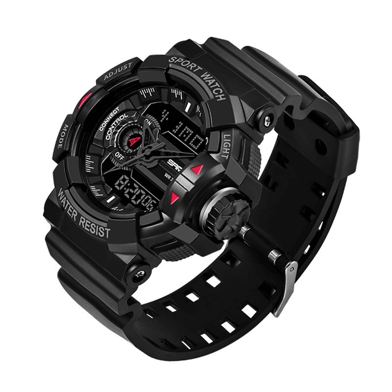 Sanda 599 Lysende Display Candar Stopur Mænd Mode Sport Watch Dual Disaplay Digital Watch