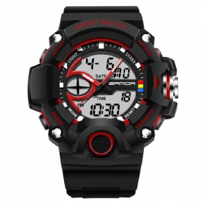 Sanda 715 Dual Display Multi-Function Sport Stopur Udendørs Mode Mænd Digital Watch