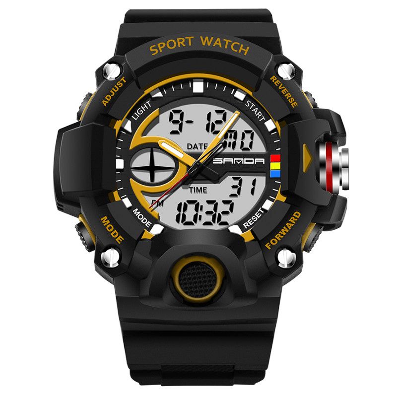 Sanda 715 Dual Display Multi-Function Sport Stopur Udendørs Mode Mænd Digital Watch