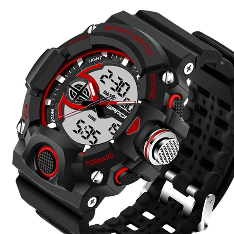 Sanda 715 Dual Display Multi-Function Sport Stopur Udendørs Mode Mænd Digital Watch