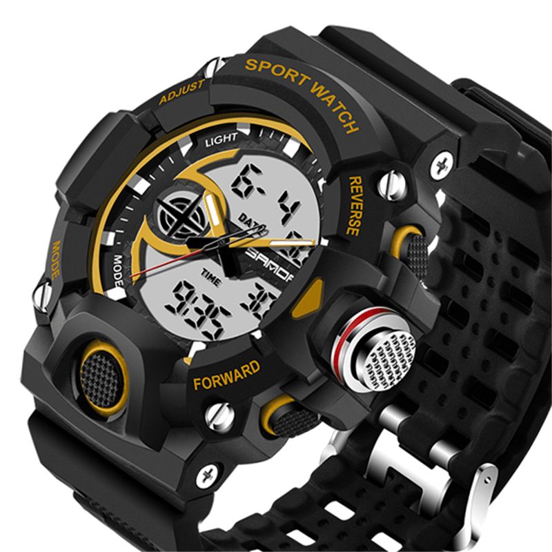 Sanda 715 Dual Display Multi-Function Sport Stopur Udendørs Mode Mænd Digital Watch