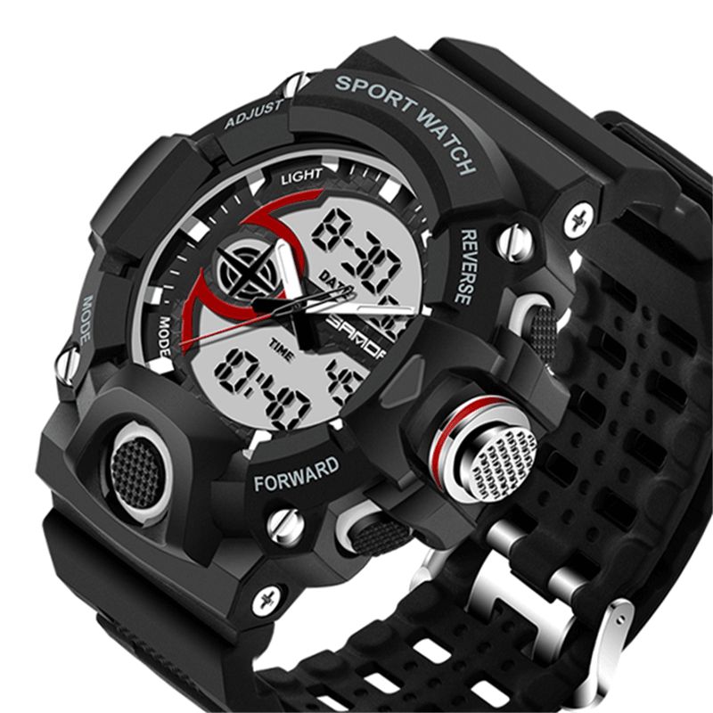 Sanda 715 Dual Display Multi-Function Sport Stopur Udendørs Mode Mænd Digital Watch