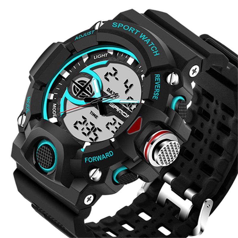 Sanda 715 Dual Display Multi-Function Sport Stopur Udendørs Mode Mænd Digital Watch