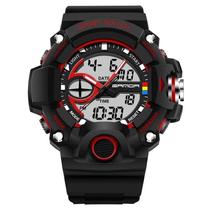 Sanda 715 Dual Display Multi-Function Sport Stopur Udendørs Mode Mænd Digital Watch