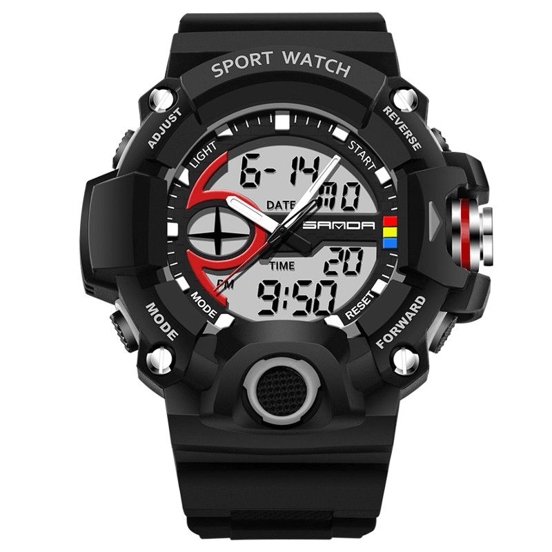 Sanda 715 Dual Display Multi-Function Sport Stopur Udendørs Mode Mænd Digital Watch