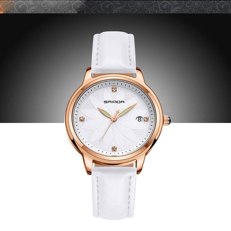 Sanda Elegant Design Dame Armbåndsur Dato Display Quartz Ur