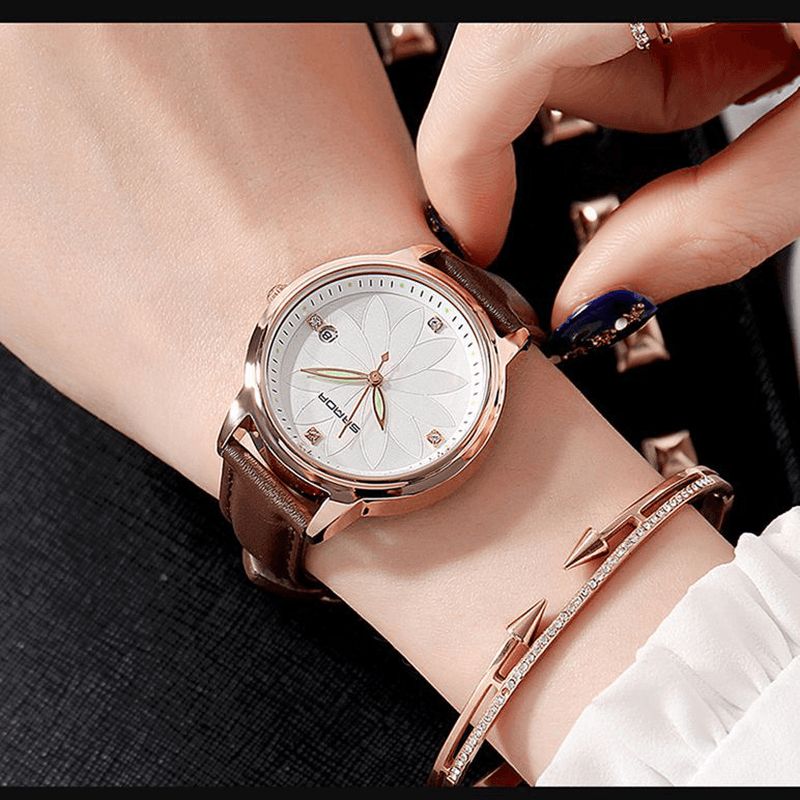 Sanda Elegant Design Dame Armbåndsur Dato Display Quartz Ur