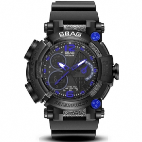 Sbao S-8019-2 Dual Display Digital Watch Lysende Display Alarm Kalender Stopur Sport Ur